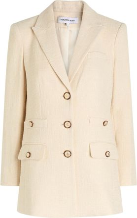 Veronica Beard Terre Dickey Tweed Blazer - Ecru - 12 (UK16 / XL)