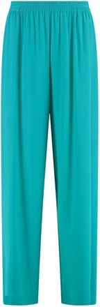 Gianluca Capannolo Zijden broek met zijzakken - Dames - Straight fit broeken - Groen - L - Broeken