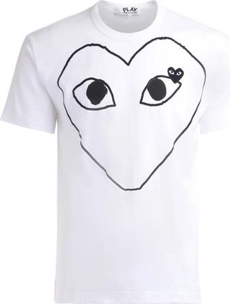 Comme Des Gar&ccedil;ons Play T-Shirt - Heren - T-shirts - Wit - XL - Katoen - Tops