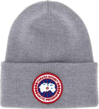 Canada Goose Classic Grey Hat With Structured Crown And Curved Brim