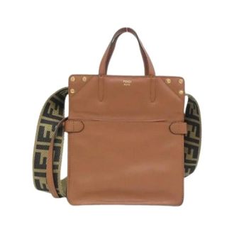 Fendi Pre-owned Cross Body Bags, female, Brown, Size: ONE SIZE Pre-owned Flip Small Calf Shoulder Bag