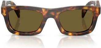 Prada 53mm Pillow Sunglasses in Honey Tortoise /Dark Brown at Nordstrom