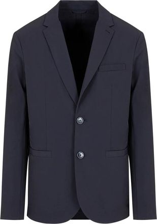 A|X Armani Exchange Blauwe Linnen Twill Blazer - Heren - Blazers - Blauw - 2XS - Linnen - Jassen