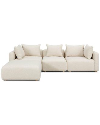 TOV Furniture Tov Furniture Hangover Cream Heavy Textured Fabric 4-Piece Modular Sectional