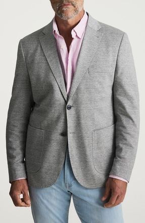 34 Heritage Matteo Slim Fit Grey M&eacute;lange Cotton & Linen Piqu&eacute; Sport Coat in Gray at Nordstrom, Size 50