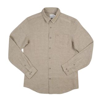 Calvin Klein Camicia con taschino - Heren - Casual Overhemden - Beige - 2XL - Katoen - Overhemden