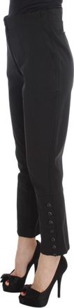Ermanno Scervino Womens Black Cotton Blend Capri Cropped Pants