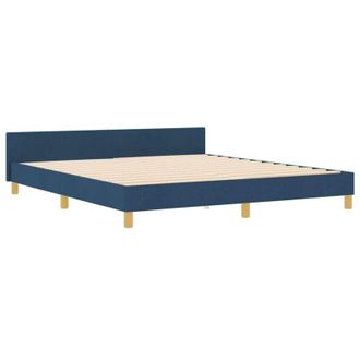 vidaXL Estructura De Cama Con Cabecera Azul 180 X 200 Cm Tela Vidaxl