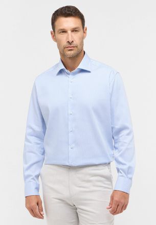Eterna Langarmhemd ETERNA MODERN FIT, Herren, Gr. 46, Normalgr&ouml;ssen, hellblau, Satin, 100% Baumwolle, tailliert, Manschette, Hemden Langarmhemd, NON IRON (b&uuml;