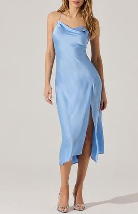 ASTR the Label Cowl Neck Slipdress in Sky Blue at Nordstrom Rack, Size Small