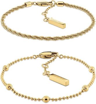 Calvin Klein Womens Layered Bracelet Set - Gold - OS