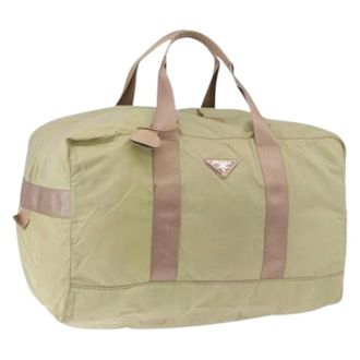 Prada Pre-owned Vintage Boston Bag - Dames - Pre-owned - Groen - Maat: ONE Size Leer