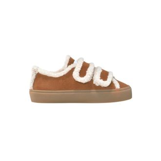 INUIKII Shearling Low Velcro - Dames - Sneakers - Bruin - 39 EU - Wol - Schoenen
