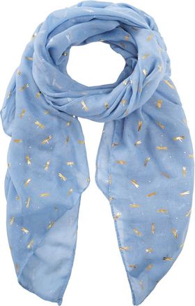 Heekpek Women Ladies Long Scarf Wrap Shawl Fashion Butterfly Bird Print Lightweight for Autum Spring,Blue+dragonfly,180cm