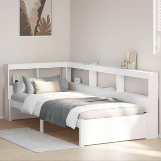 Berkfield Home Bookcase Bed without Mattress White 90x200 cm Solid Wood Pine