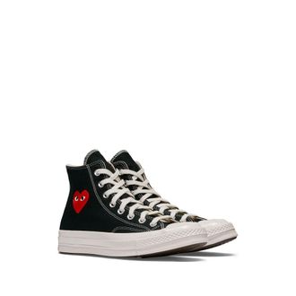 Converse Heart-Emblem Canvas High-Top Sneakers - Black