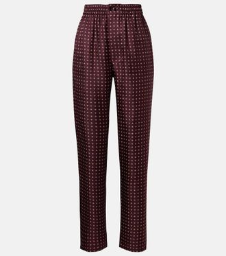Saint Laurent Printed silk satin pajama pants