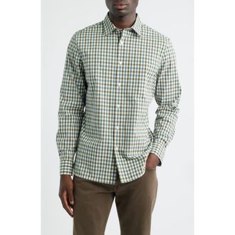 Nordstrom Jayde Plaid Stretch Button-Up Shirt in White- Olive Jayde Plaid at Nordstrom Rack, Size X-Large
