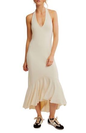 Free People Alix Halter Midi Dress in Bleached Sand at Nordstrom Rack, Size Medium