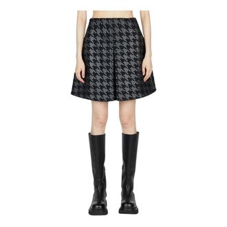 Moncler Houndstooth Mini Skirt - female - Moncler - Short Skirts - Black - XS - Skirts