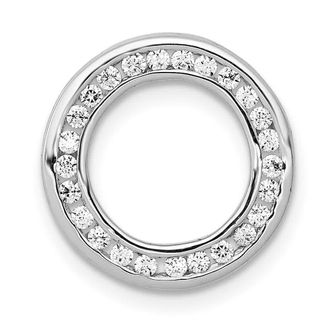 Diamond2Deal 14K White Gold Lab Grown Diamond Circle Pendant (0.25ct, VS, G-H)