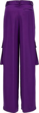 Versace Satin Viscose Cargo Pants - Purple