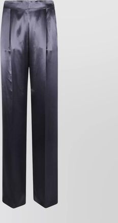 Alberta Ferretti high waist pleated satin wide leg trousers