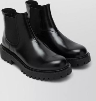 Prada leather chelsea ankle boots