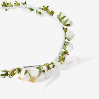 Il Gufo Floral Embossed Headband - White