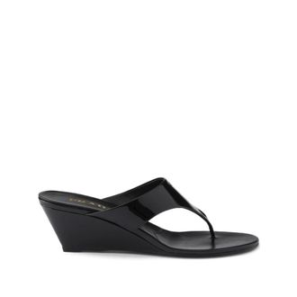 Prada Patent-leather Wedge Sandals