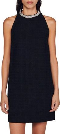 Sandro Dress with jewellery collar in Black at Nordstrom, Size 38 Eu