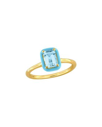 Rina Limor Gold Over Silver 1.25 ct. tw. Blue Topaz - Sky Halo Ring