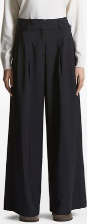 PESERICO Pantaloni a gamba ampia con pieghe - Blu