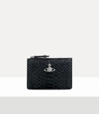 Vivienne Westwood Slim Long Card Holder Snake-effect Leather Dark-grey One Size Women