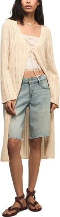 Lucky Brand Festival Pointelle Duster in Whitecap Gray at Nordstrom, Size X-Large