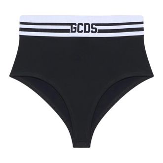 GCDS Gcds, Ondergoed, Dames, Zwart, M, High-waist Jacquard Logo Brief