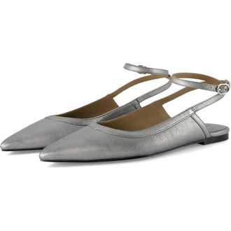 Free People Jules Point Wrap Flats Womens Gunmetal Leather Slipper ZOGG3169