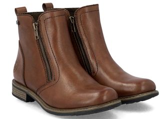 Rieker Womens Ornella Leather Boots In Chestnut Brown
