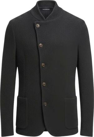 Emporio Armani Blazer de Chenilla - Knitwear - Hombre - Negro - 4XL