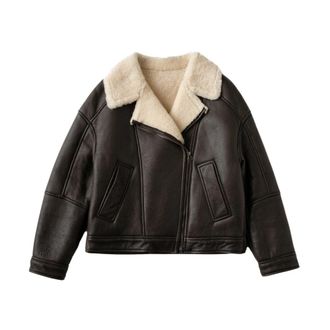 Just things we like Miki Lamsvacht Shearling Jas - Dames - Jassen - Bruin - S - Wol - Jassen