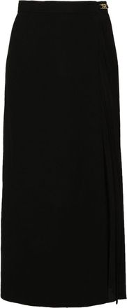 Sandro pleated wrap midi skirt - women - Spandex/Elastane/Viscose/Cotton/Recycled Polyester - 34 - Black
