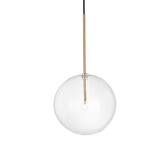 Netlighting EQUINOXE 25cm Globe Pendant Ceiling Light Brass in Clear