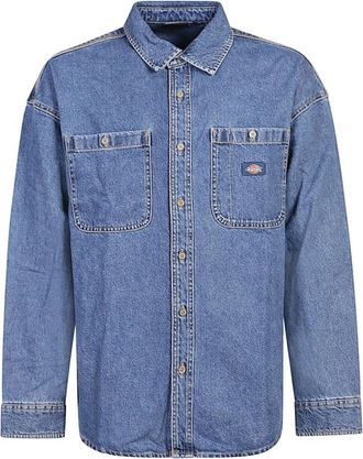 Dickies Stijlvolle Logo Denim Overhemd voor Heren - Heren - Spijkeroverhemden - Blauw - M - Denim - Overhemden