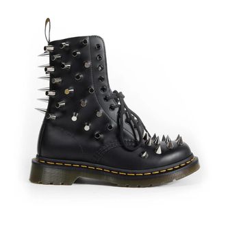 Junya Watanabe Lace-up Boots, female, Black, Size: 6 US Black Leather Runway Style Shoes