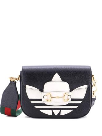 Gucci x Adidas Horsebit 1955 Shoulder Bag Leather Mini crossbody bag - Zwart