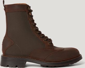 Belstaff Stivali Campbell Uomo Leather & Cordura Verde Sbiadito Eu 41