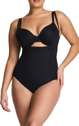 Spanx SPANXsculpt GoFigure Open Bust Shaper Bodysuit in Very Black at Nordstrom, Size X-Small