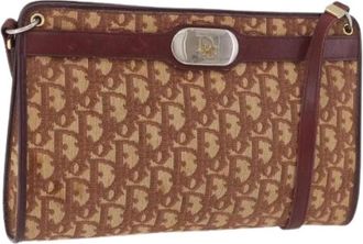 Dior Pre-owned Trotter Canvas Shoulder Bag - Dames - Vintage Schoudertas - Bruin - ONE Size - Leer - Vintage