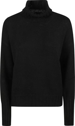 Aragona Boxy Cropped Cashmere Turtleneck Sweater
