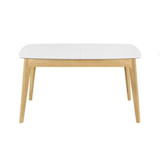 Miliboo Mesa Extensible N&oacute;rdica Blanca Y Madera Meena